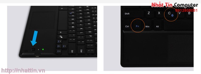 Bàn phím kèm chuột Bluetooth 4.0 B.O.W HB092C