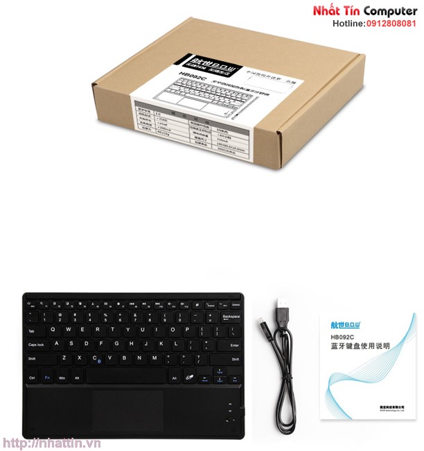 Bàn phím kèm chuột Bluetooth 4.0 B.O.W HB092C Chính hãng