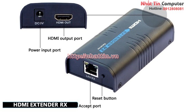 Thiết bị kéo dài cổng HDMI 100m và 120m qua dây mạng lan RJ45 Cat5e / CAT6 LKV373