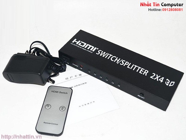 Bộ chia cổng HDMI 2 ra 4 full HD 1080p . Hỗ trợ 3D chính hãng B-GO