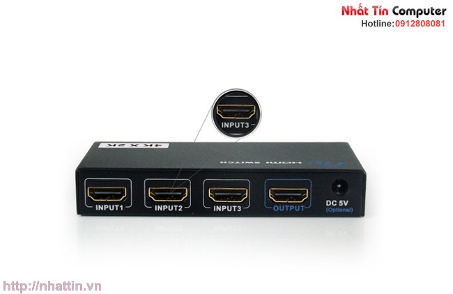 Bộ chuyển tín hiệu HDMI 3 vào 1 ra BG-331A . Hỗ trợ 4K x 2K cho chất lượng hình ảnh cao nhất
