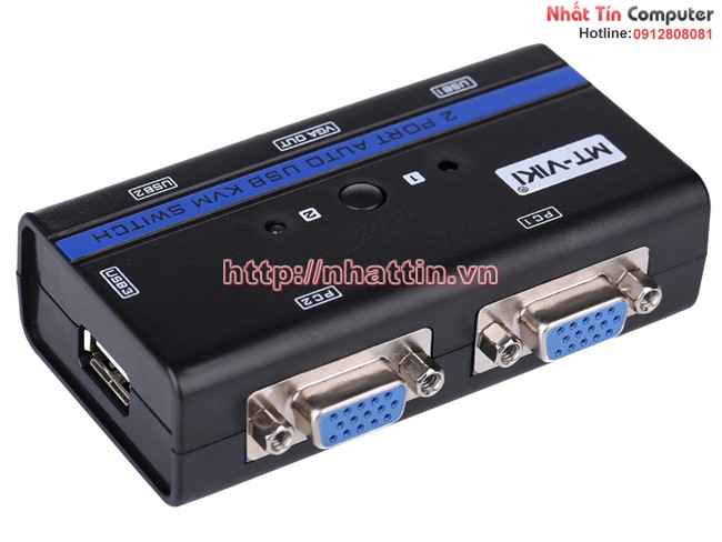 KVM Switch 2Port Auto USB+VGA. Chuyển mạch tự động 2 CPU ra 1 màn hình MT-262KL