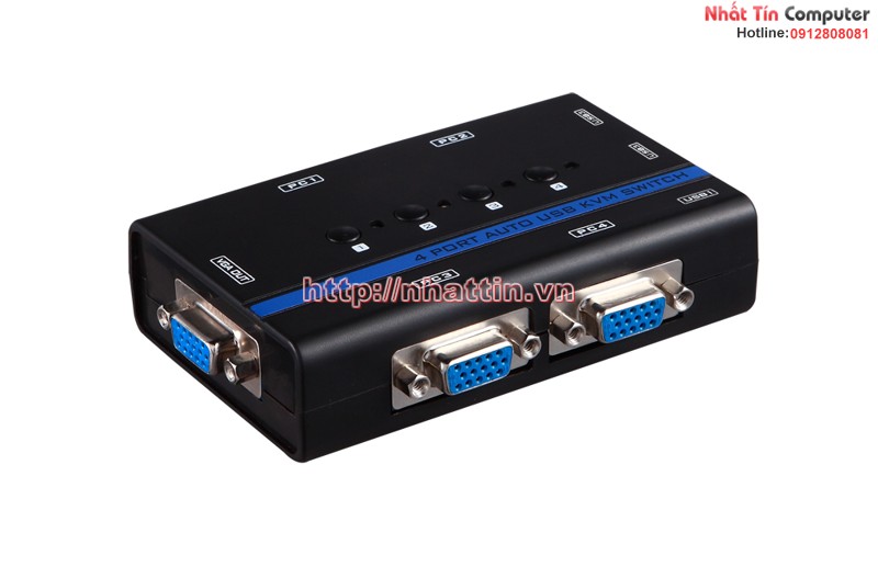 KVM Switch 4Port Auto USB+VGA. Chuyển mạch tự động 4 CPU ra 1 màn hình MT-462KL