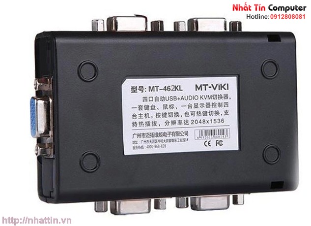 KVM Switch 4Port Auto USB+VGA. Chuyển mạch tự động 4 CPU ra 1 màn hình MT-462KL