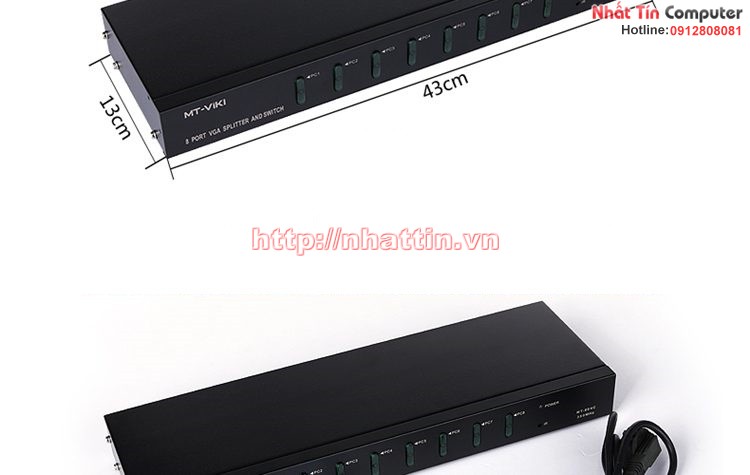 Bộ chia VGA 8 ra 4- 350Mhz (MT-804CH) có điều khiển