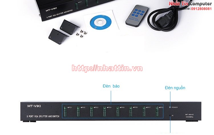 Bộ chia VGA 8 ra 4- 350Mhz (MT-804CH) có điều khiển