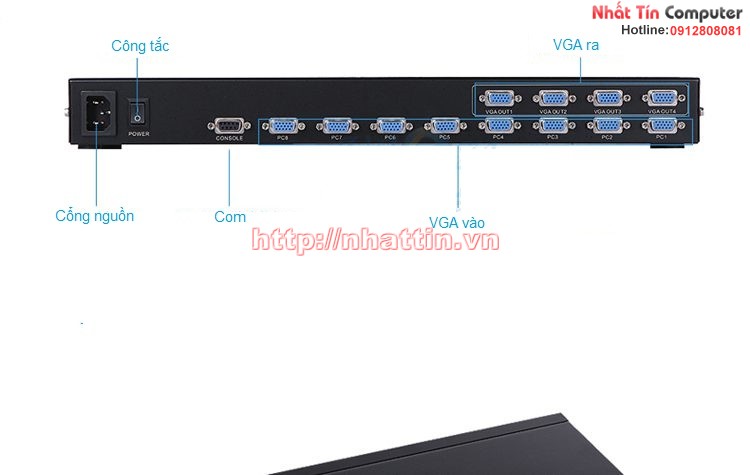 Bộ chia VGA 8 ra 4- 350Mhz (MT-804CH) có điều khiển
