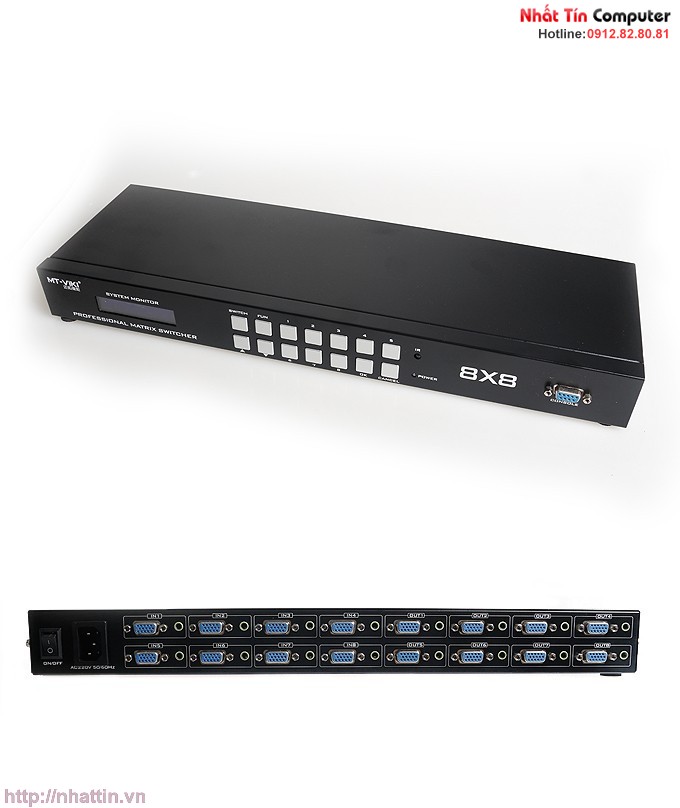 Bộ chia VGA Matrix Switch 8x8 MT-Viki MT-VT818 có remote IR