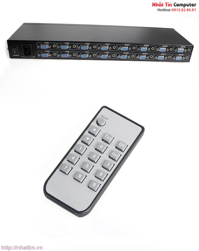 Bộ chia VGA Matrix Switch 8x8 MT-Viki MT-VT818 có remote IR