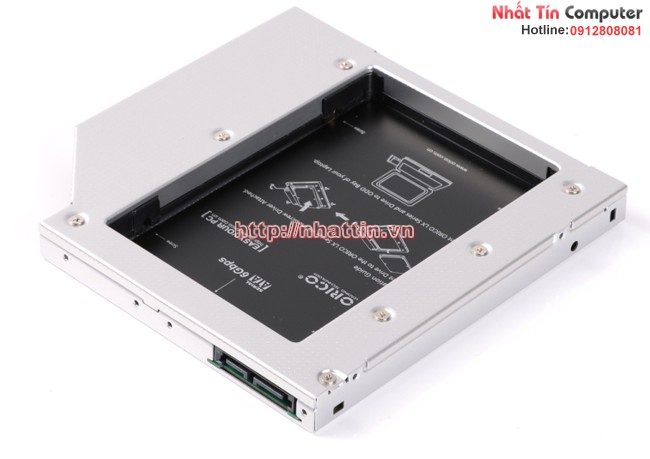Caddy Bay Orico L127SS khay gắn ổ cứng qua ổ CD laptop.