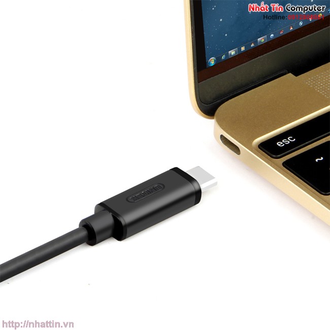 Cáp chuyển đổi tín hiệu USB chuẩn C 2.0 Unitek YC-473 có 2 đầu đực Hàng chính hãng