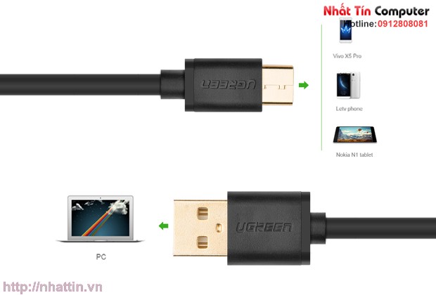 Cáp USB 2.0 chuyển đổi từ chuẩn C sang USB chuẩn A cổng dương Ugreen US141