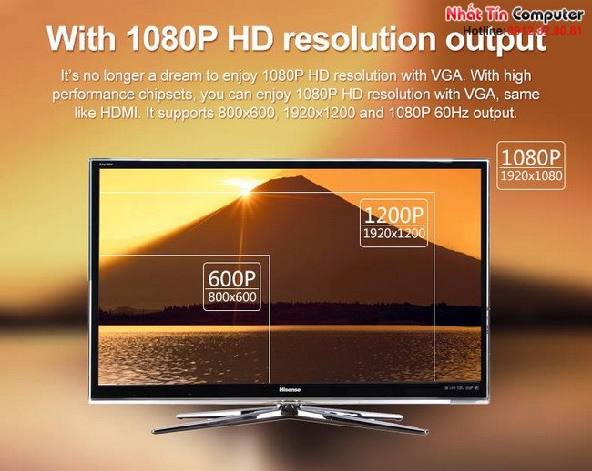 Cáp tín hiệu USB 3.1 Type C sang VGA Adapter Unitek Y-6308 chính hãng