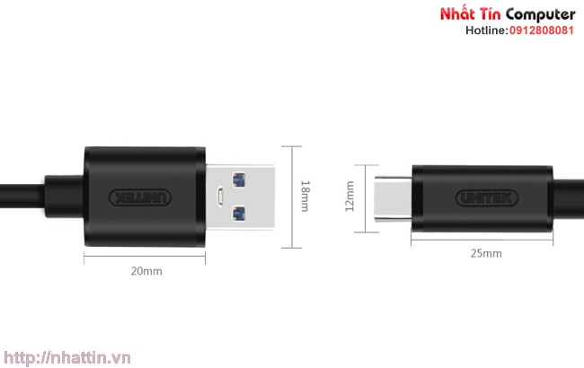 Cáp sạc USB 3.0 to USB 3.1 Unitek Y-C474 cho máy tính, Macbook hàng chính hãng