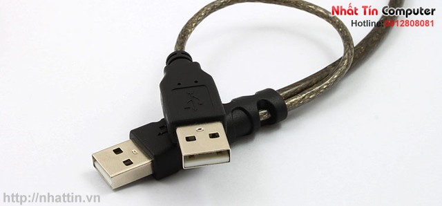 Cáp chữ Y USB 2.0 to USB 0.8m cho HDD box Unitek Y-C437 chính hãng