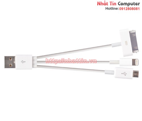 Cable USB ra Iphone 4/ Iphone 5 + micro (ZY070)