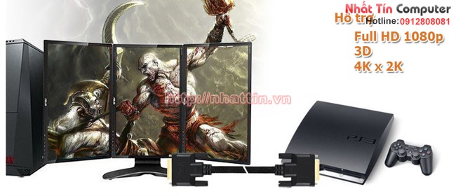 Cáp DVI 24+1 Unitek Y-C208 dài 1.5m chính hãng