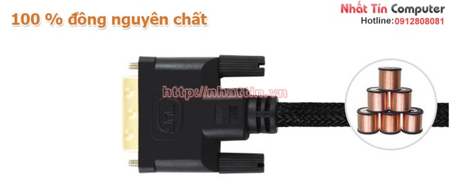 Cáp DVI 24+1 Unitek Y-C208 dài 1.5m chính hãng