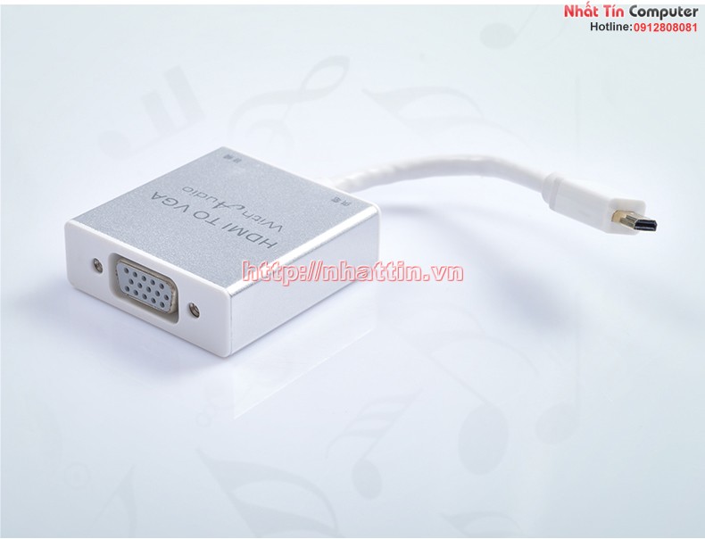 Cáp chuyển đổi tín hiệu micro HDMI to VGA Audio Z-TEK ZY098 Chính hãng