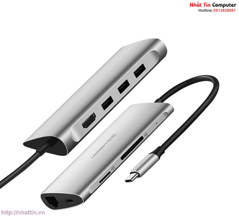 thiet-bi-mo-rong-usb-type-c-sang-hdmi-ethernet-hub-usb-3-0-card-sd-tf-ugreen-50516