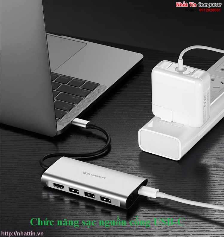 thiet-bi-mo-rong-usb-type-c-sang-hdmi-ethernet-hub-usb-3-0-card-sd-tf-ugreen-50516