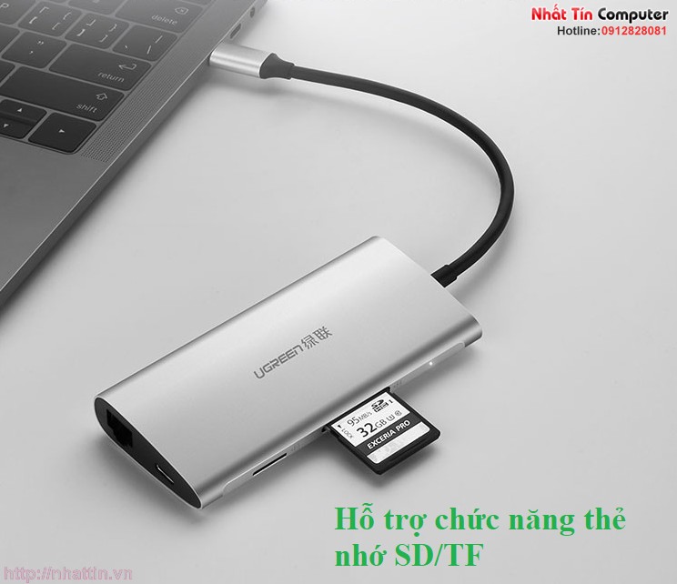 thiet-bi-mo-rong-usb-type-c-sang-hdmi-ethernet-hub-usb-3-0-card-sd-tf-ugreen-50516