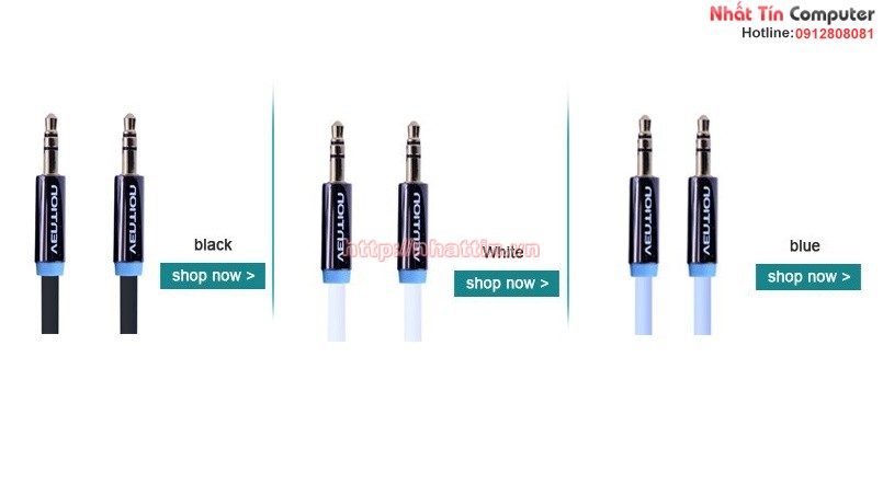 Cáp kết nối điện thoại với cổng aux trên xe ô tô Vention 2 đầu 3,5mm dài 1m