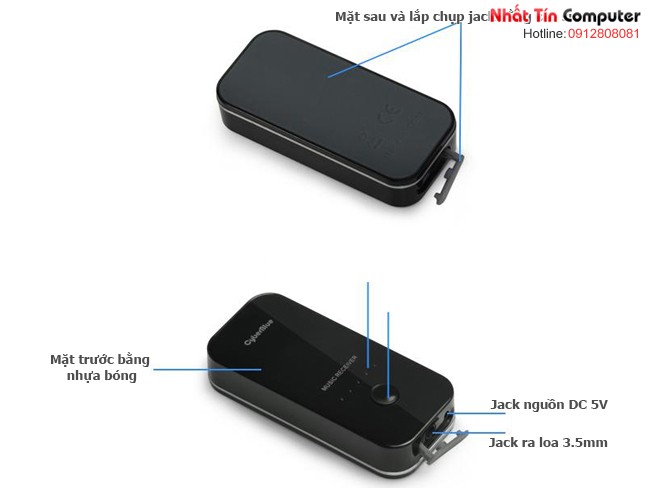 dau nhan bluetooth, bluetooth receiver, bluetooth music receiver, cho loa, amply