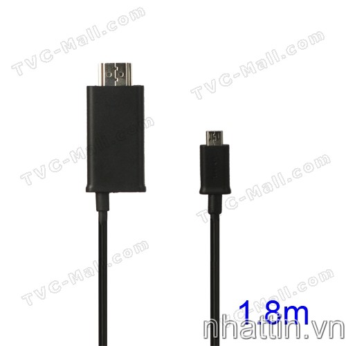 1.8M Micro USB to HDMI Smartphone HDTV MHL Adapter Cable for Samsung Galaxy S II / LTE / Nexus / Note, HTC One X / XL / EVO 3D / Flyer / Sensation / Amaze 4G