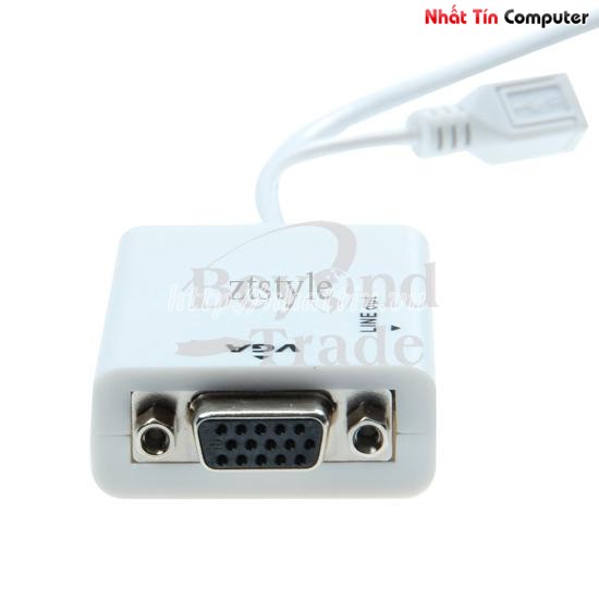 Professional Micro USB MHL to VGA + Aduio Conversion Cable Adapter 25cm White BP06019010000F