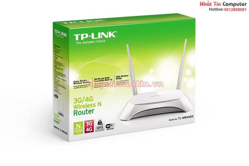 Bộ phát Wifi 3G/4G Tp-link MR3420 Chuẩn N tốc độ 300Mbps Ver2