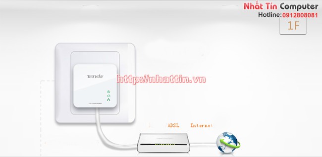 Tenda PowerLine P200 (Bộ 1 chiếc) - Kết nối mạng Lan qua mạng điện lưới