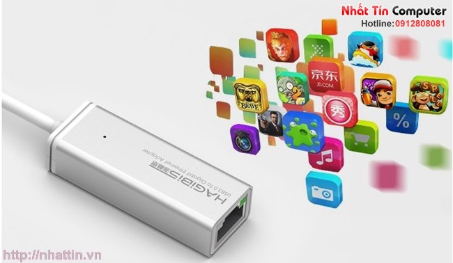 USB 3.0 to Lan 10/100/1000 cho Macbook , máy tính chính hãng Hagibis