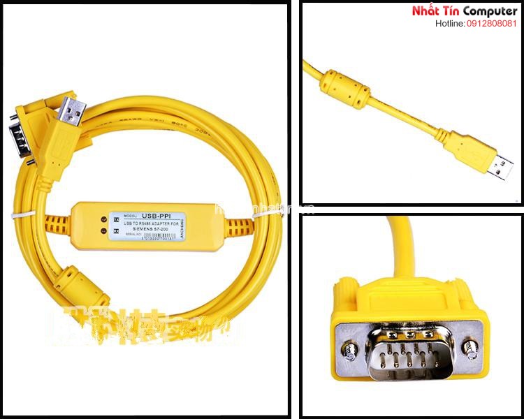 Cáp lập trình Siemens PLC USB-PPI USB to RS485 cho Siemens S7-200 dài 3M