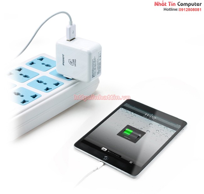 Sạc điện cho máy tính bảng iPad 5V/2.4A Chính hãng Pisen (Rất phù hợp cho iPad Air)