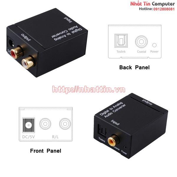 Bộ converter optical,Coaxial cáp quang sang AV,RCA SmartLink