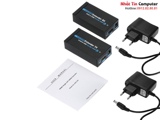 Bộ khuếch đại tín hiệu HDMI 60m.Thiết bị kéo dài cáp HDMI qua đường dây mạng, hỗ trợ full HD1080p