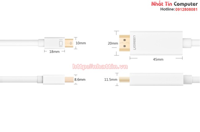 Cáp Mini Displayport to HDMI UGreen 1.5m