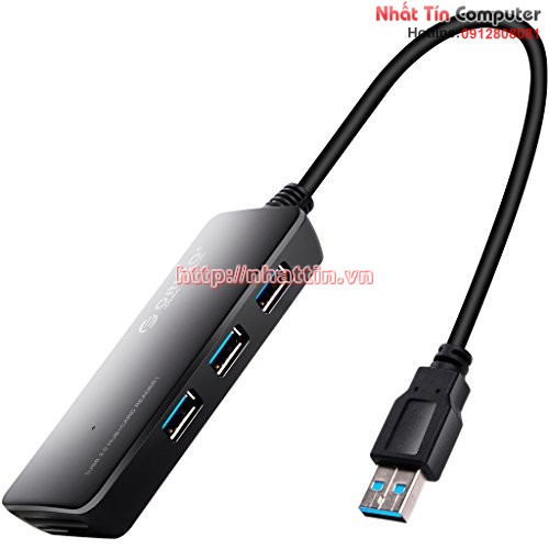 Bộ chia 4 cổng USB 3.0 kèm đọc thẻ nhớ SD và TF ORICO (H3TS-U3-BK) Chính hãng