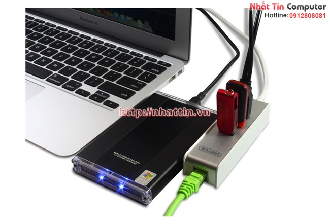 Unitek Y-3051 HUB USB3.0 + RJ45 Gigabit Chính hãng