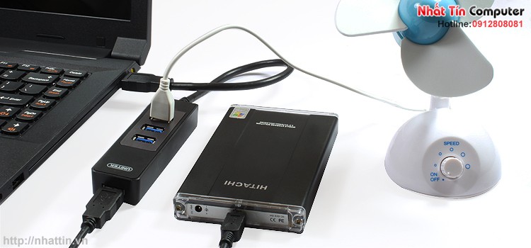 Hub usb 3.0 unitek, hub usb 3.0 4 port, bo chia usb 3.0 4 cong, unitek y-3046
