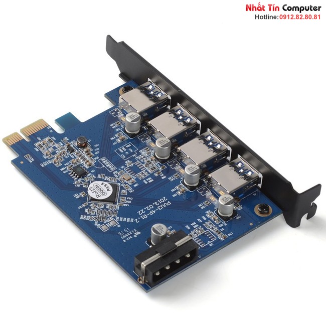 Card chuyển đổi PCI-Express 4 Port USB 3.0 cho máy tính bàn ORICO PVU3-4P, 4 Port USB 3.0 ext