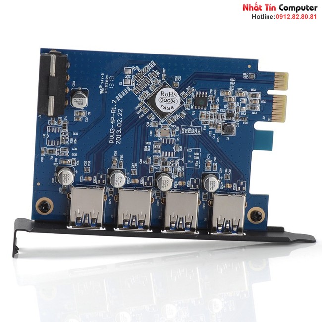 Card chuyển đổi PCI-Express 4 Port USB 3.0 cho máy tính bàn ORICO PVU3-4P, 4 Port USB 3.0 ext