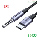 Cáp chuyển USB Type-C to Audio 3.5mm bọc Nylon dài 1M Ugreen 30633 cao cấp