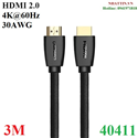 Cáp HDMI 2.0 dài 3m hỗ trợ full HD 4K@60Hz 30AWG chính hãng Ugreen 40411 cao cấp