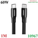 Cáp Sạc, dữ liệu USB Type-C to Type-C 60W 3A dài 1M dẹt, bện nylon Ugreen 10967 cao cấp
