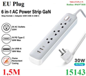 Ổ cắm điện đa năng 6 in 1 AC GaN Power Strip Ugreen 15143 cao cấp (EU Plug)