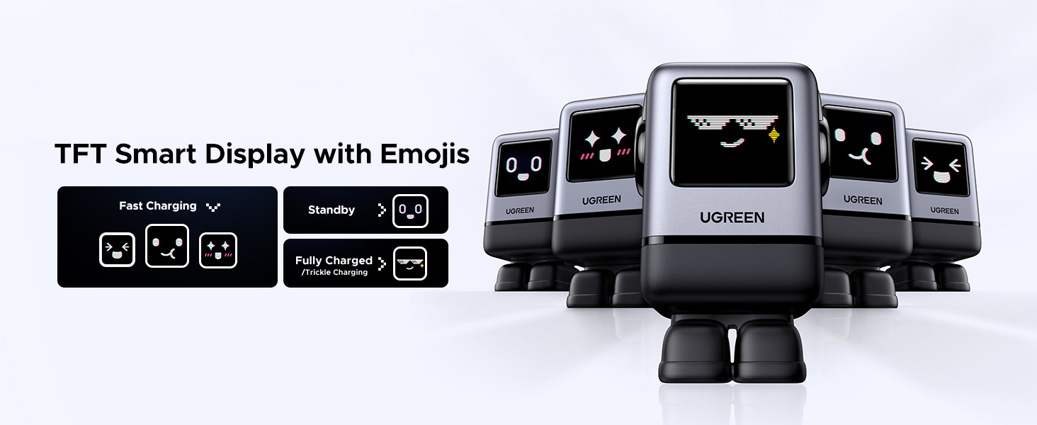 Củ sạc nhanh 100W GaN Robot 4 cổng, 3 USB Type-C và 1 USB Type-A Hỗ trợ QC4+, PD3.0 Ugreen 45514B