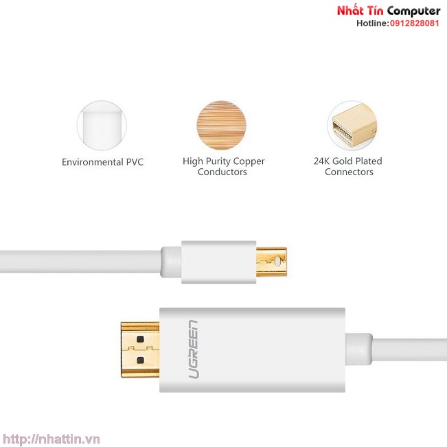 cap-mini-displayport-thunderbolt-to-hdmi-dai-2m-do-phan-giai-4k-ugreen-10452
