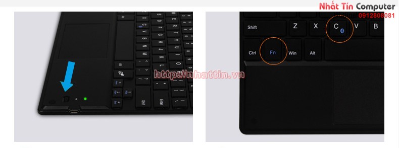 Bàn phím kèm chuột Bluetooth 4.0 đa năng B.O.W HB092C